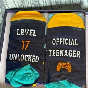 Official Teenager Novelty Socks - Blue & Yellow